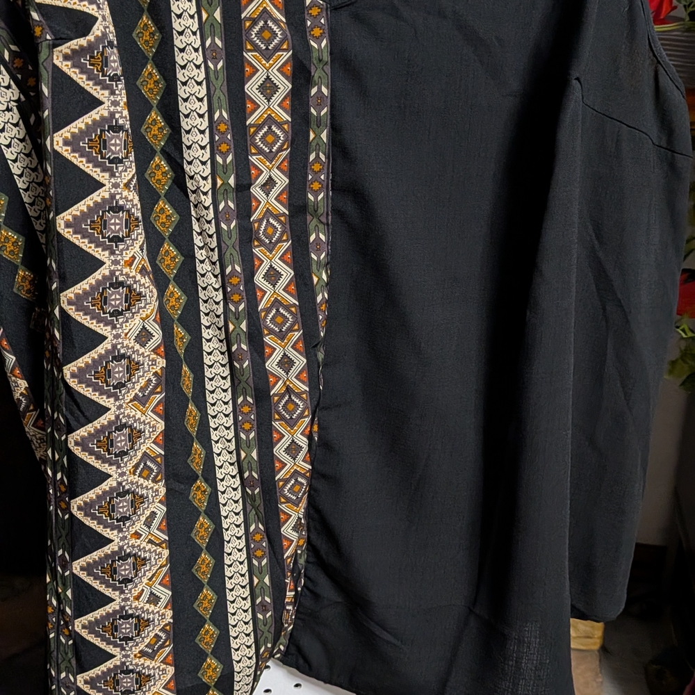 Black and Multicolor Patterned Cami